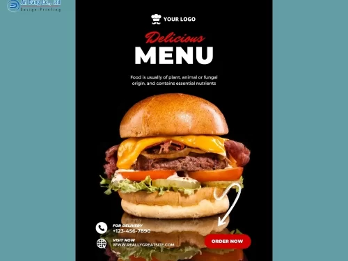 Mẫu 23 - tờ rơi quảng bá tiệm bánh hamburger