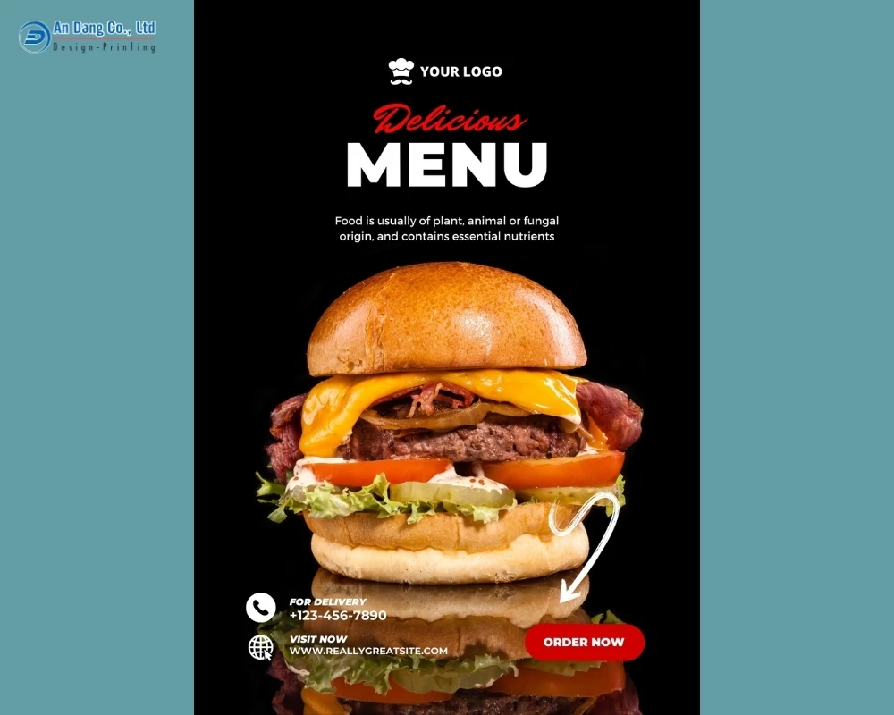 Mẫu 23 - tờ rơi quảng bá tiệm bánh hamburger