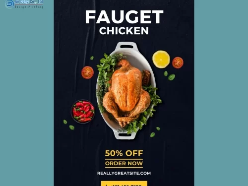 Mẫu 25 - tờ rơi quán ăn cho tiệm gà nướng