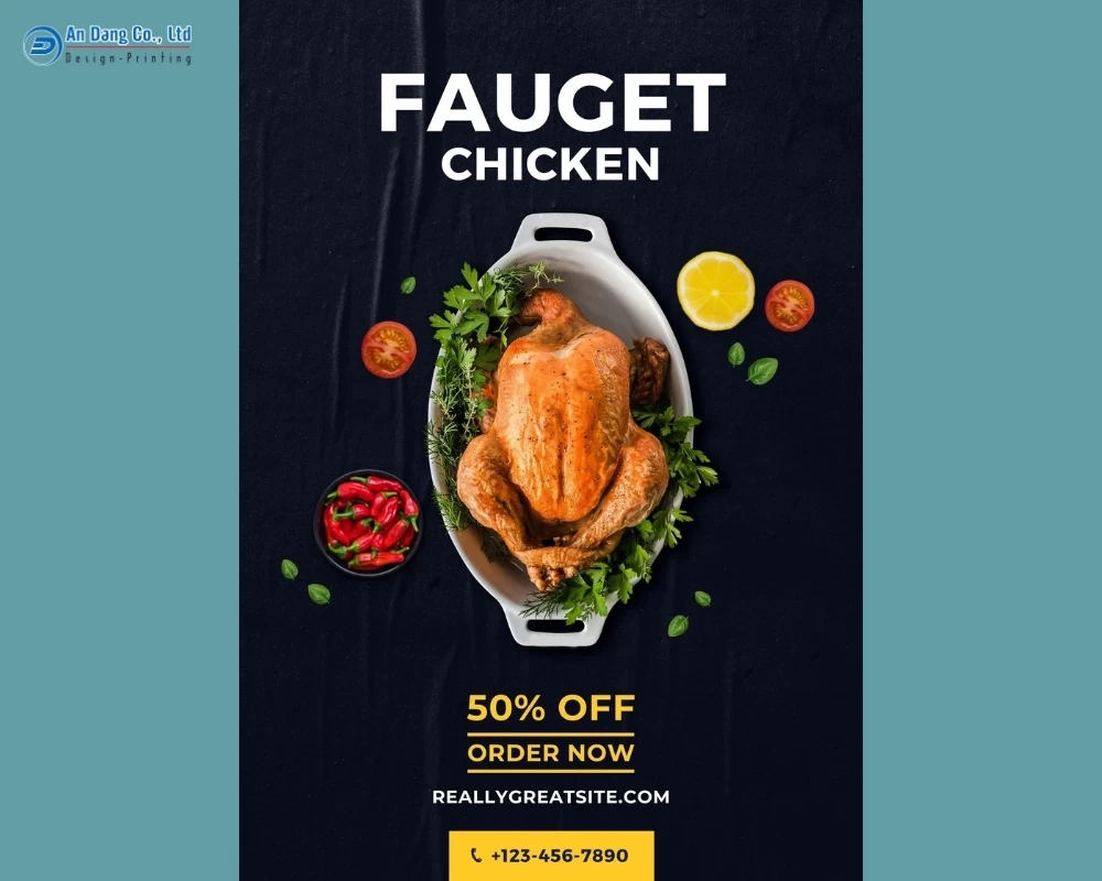 Mẫu 25 - tờ rơi quán ăn cho tiệm gà nướng