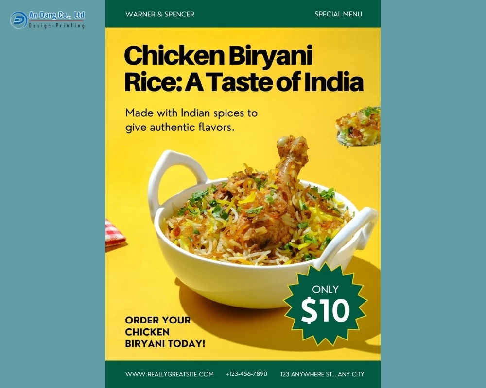 Mẫu 30 - tờ rơi quán ăn Ấn Độ