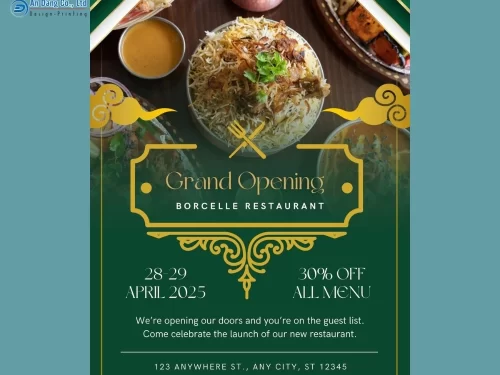 Mẫu 31 - tờ rơi khai trương nhà hàng Ấn