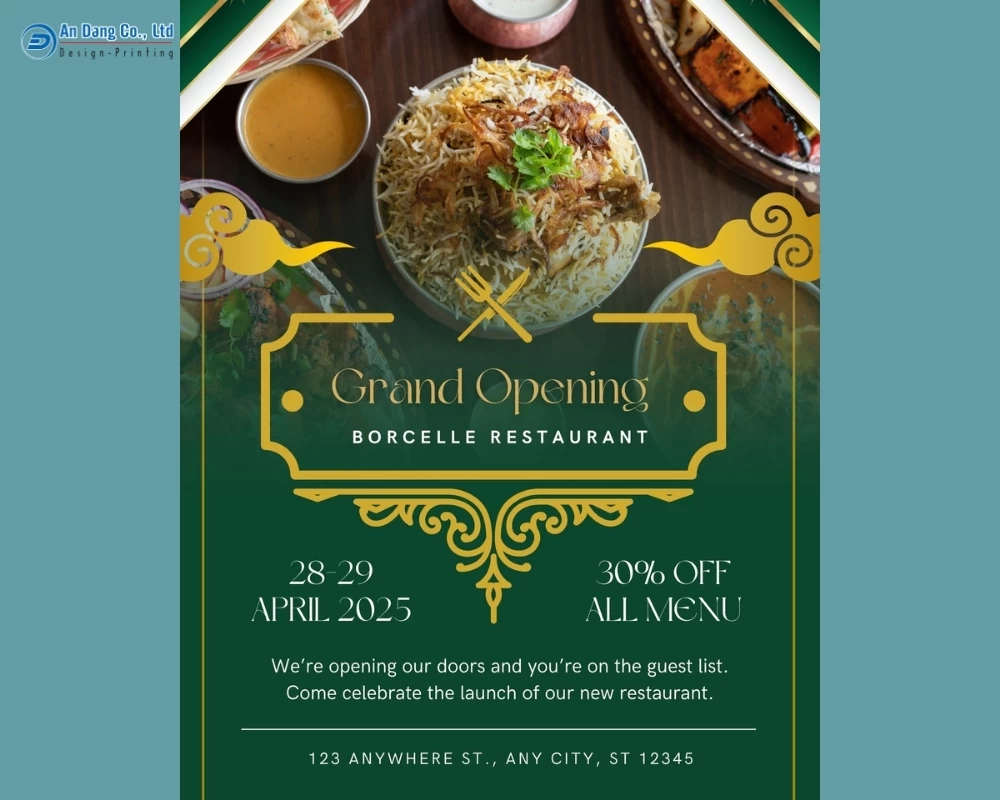 Mẫu 31 - tờ rơi khai trương nhà hàng Ấn