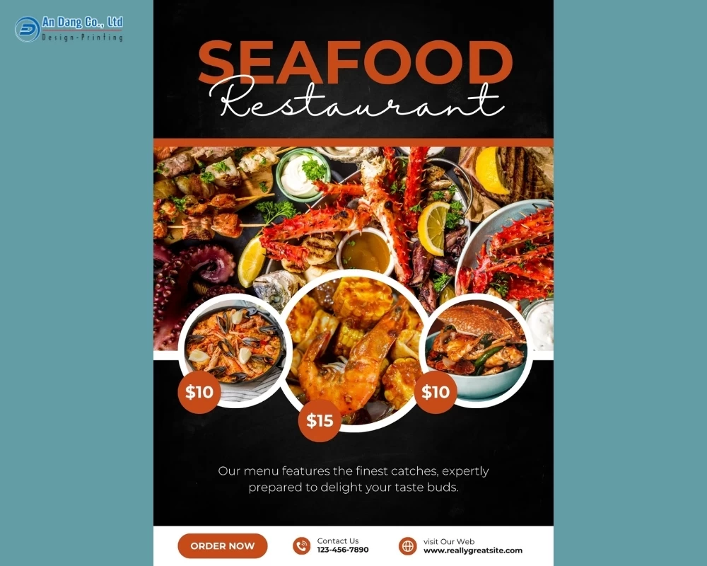 Mẫu 32 - tờ rơi quảng cáo nhà hàng hải sản