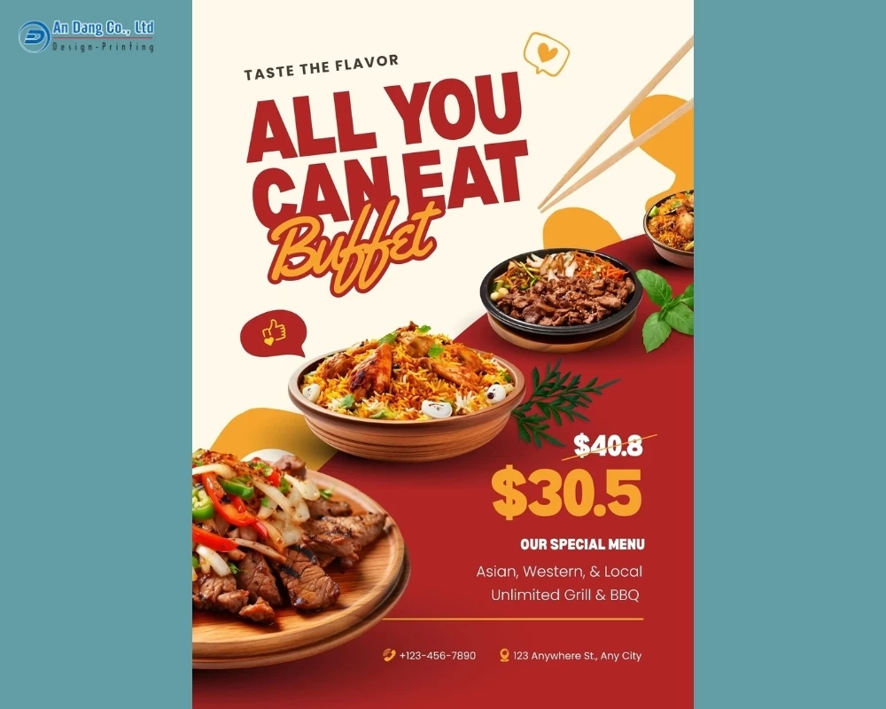 Mẫu 38 - tờ rơi quảng cáo chương trình ưu đãi của quán BBQ