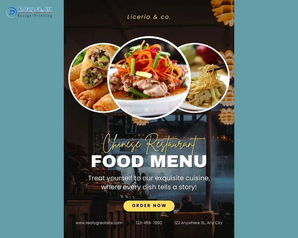 Mẫu 3 - tờ rơi giới thiệu nhà hàng Trung Quốc