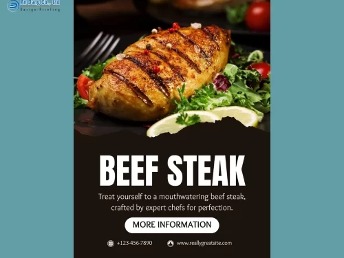 Mẫu 40 - tờ rơi quán ăn quảng cáo món beefsteak