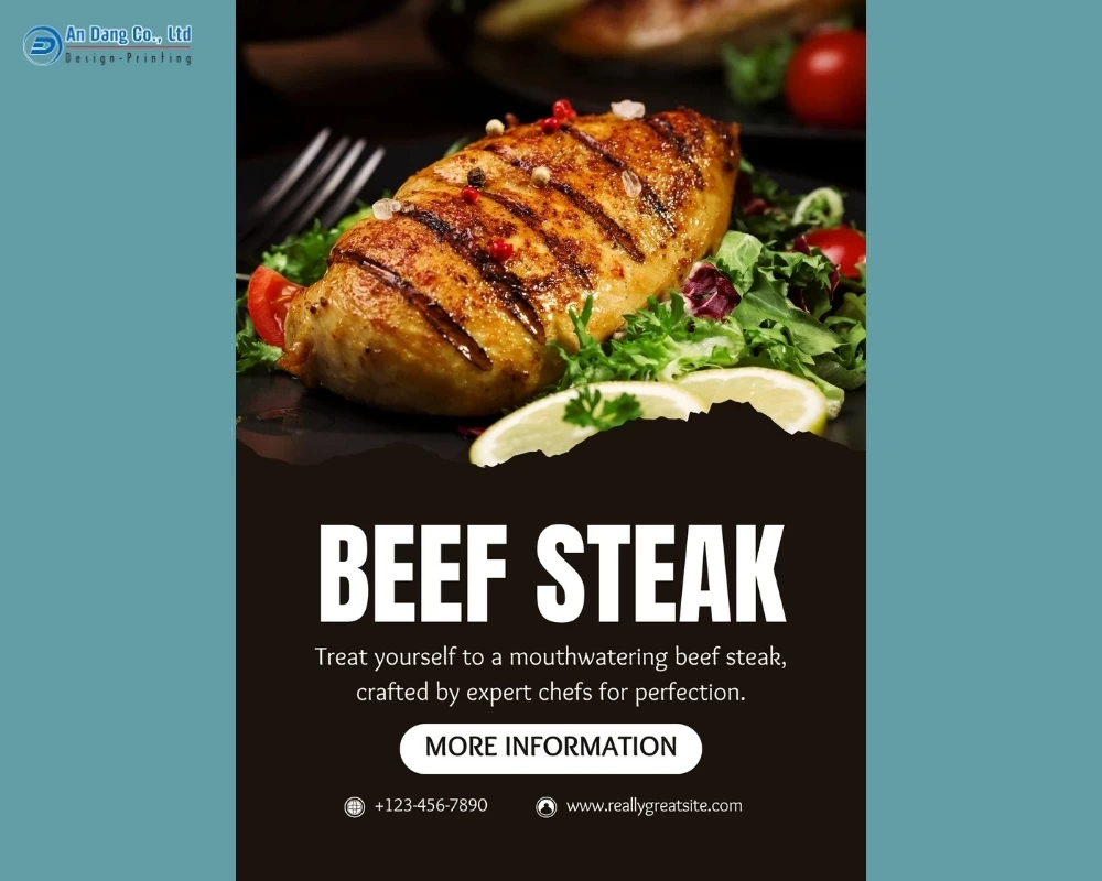 Mẫu 40 - tờ rơi quán ăn quảng cáo món beefsteak