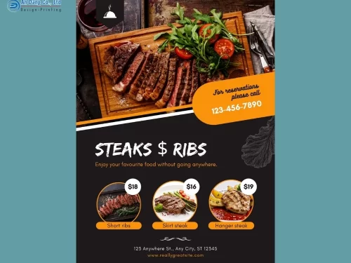 Mẫu 41 - tờ rơi quán ăn beefsteak hấp dẫn