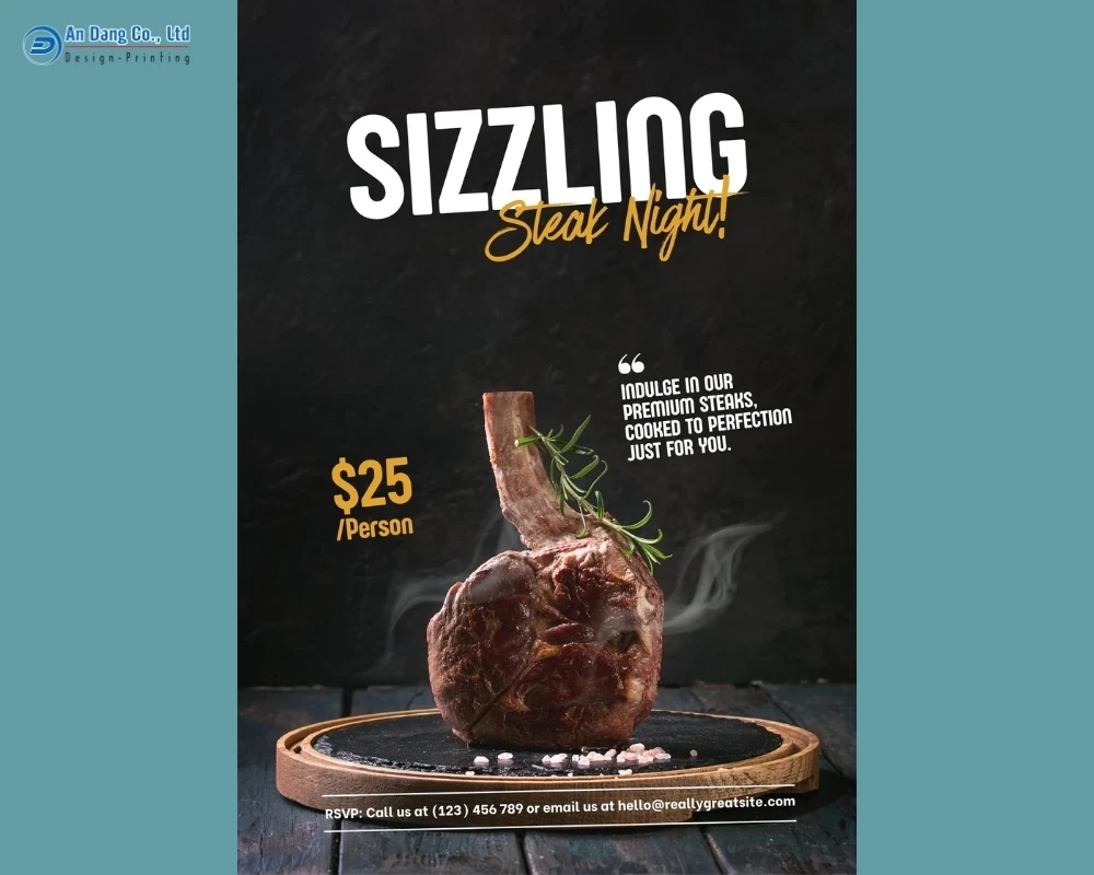 Mẫu 42 - tờ rơi quán ăn quảng cáo món ăn nổi bật