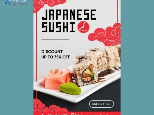 Mẫu 45 - tờ rơi quán ăn sushi Nhật