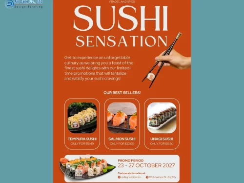 Mẫu 46 - tờ rơi giới thiệu các món best-seller của tiệm sushi