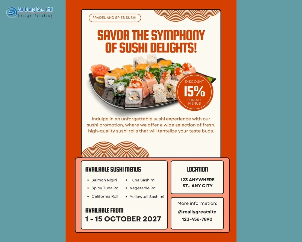Mẫu 47 - tờ rơi quảng cáo tiệm sushi Nhật