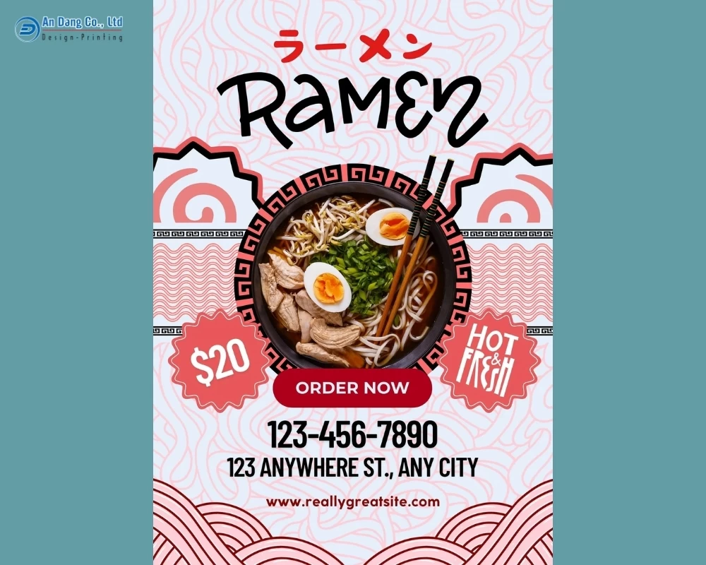 Mẫu 48 - tờ rơi quảng cáo tiệm mì ramen