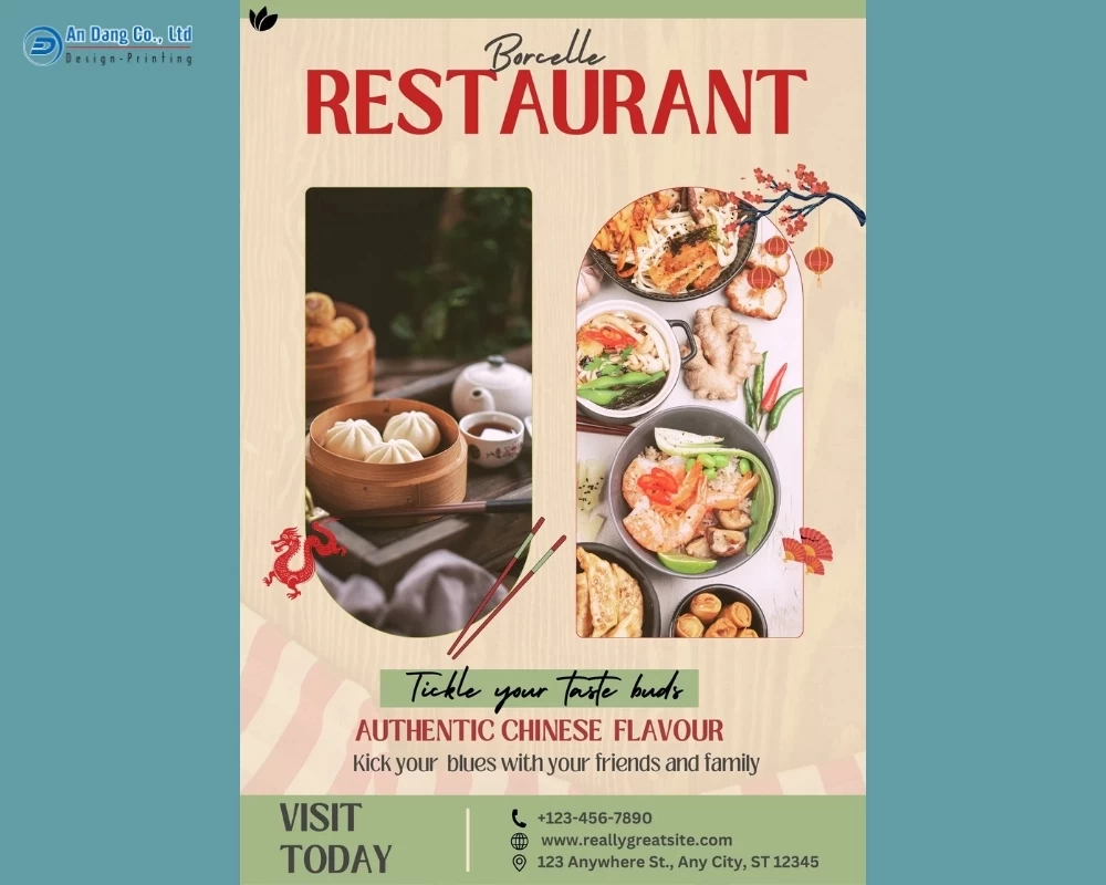 Mẫu 4 - tờ rơi quảng bá nhà hàng Trung Quốc