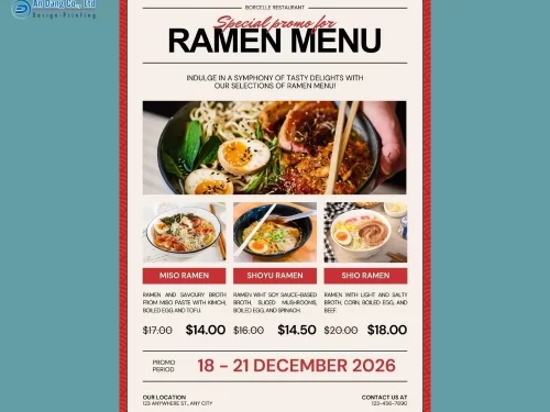 Mẫu 49 - tờ rơi quảng cáo menu của nhà hàng mì ramen
