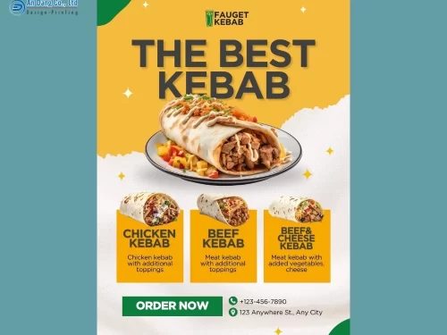 Mẫu 50 - tờ rơi quảng cáo tiệm bánh Kebab