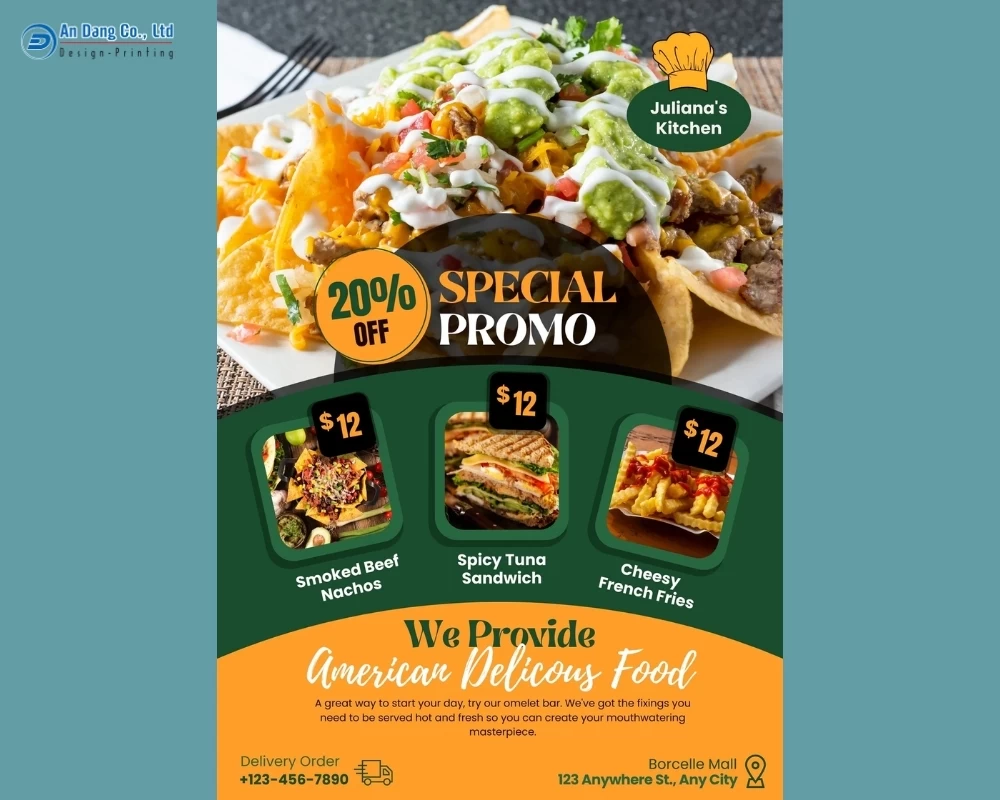 Mẫu 51 - tờ rơi quán ăn bắt mắt, ấn tượng