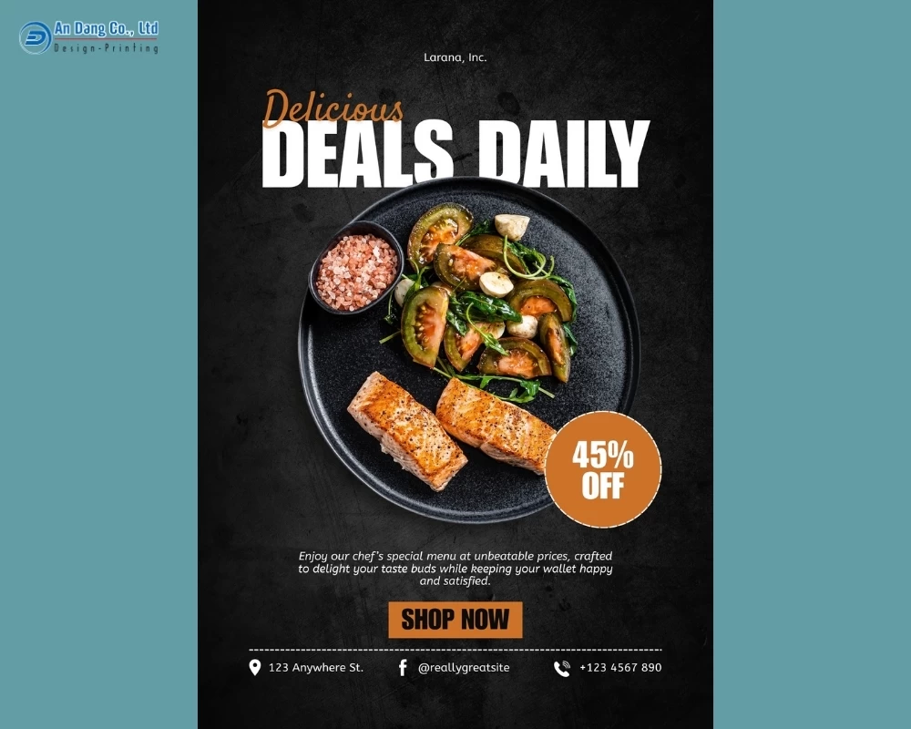 Mẫu 52 - tờ rơi quảng cáo chương trình ưu đãi của nhà hàng