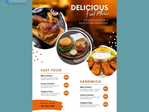 Mẫu 5 - tờ rơi giới thiệu menu quán ăn