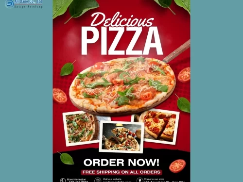 Mẫu 7 - tờ rơi quảng bá cho tiệm bánh pizza với hình ảnh bắt mắt