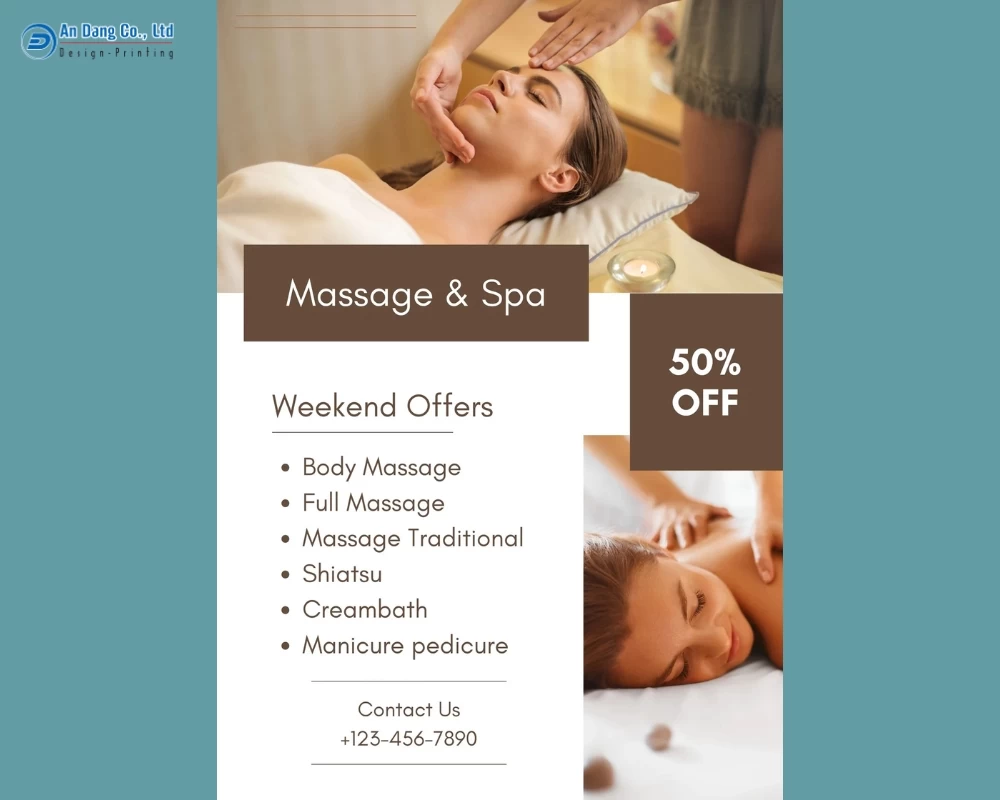 Mẫu 10 - tờ rơi spa quảng cáo ưu đãi giảm giá 50%
