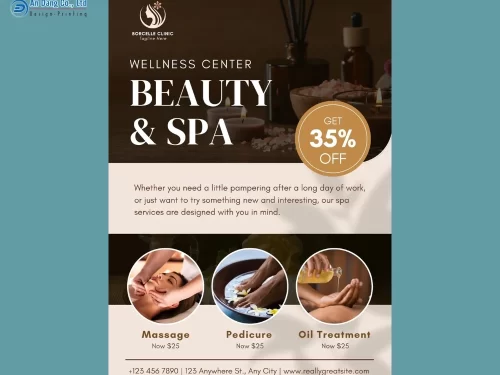 Mẫu 13 - tờ rơi nhấn mạnh ưu đãi 35% cho các gói dịch vụ spa