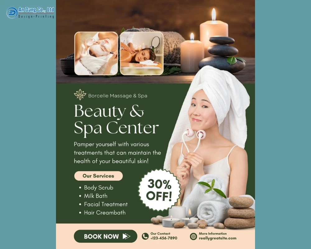 Mẫu 16 - tờ rơi quảng cáo trung tâm spa và làm đẹp