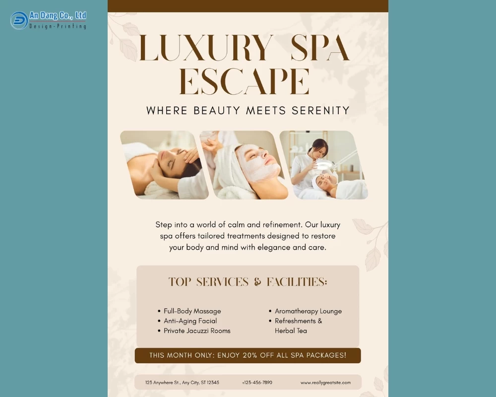 Mẫu 17 - tờ rơi quảng cáo cơ sở spa cao cấp