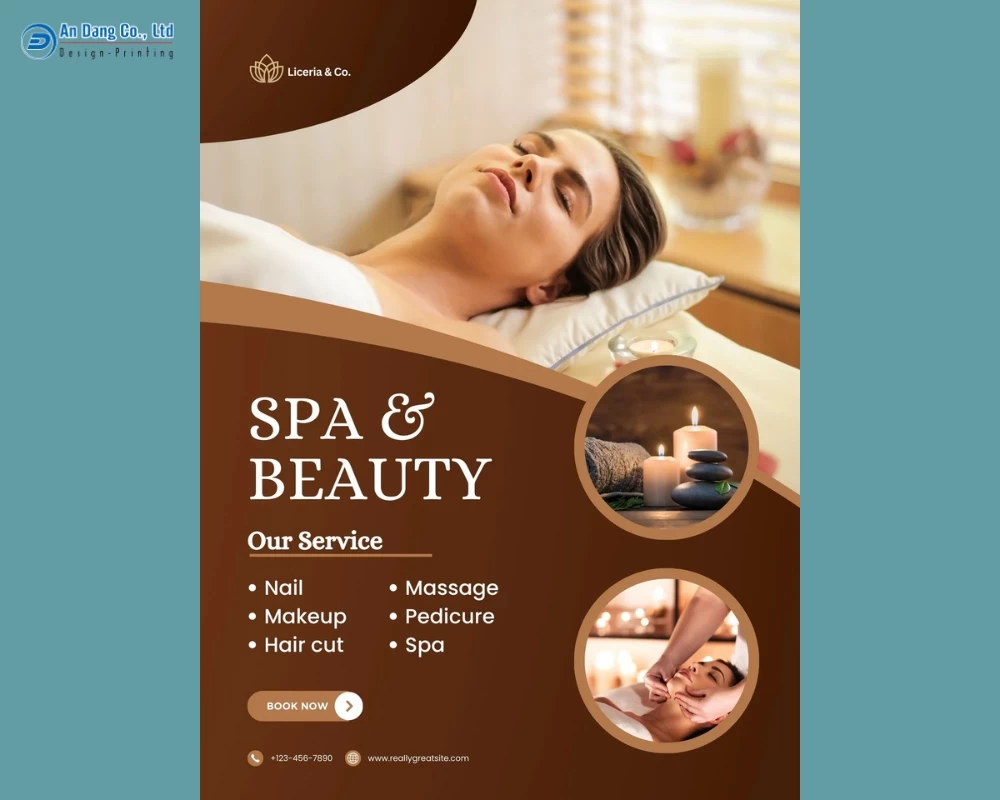Mẫu 2 - tờ rơi quảng cáo dịch vụ spa và làm đẹp
