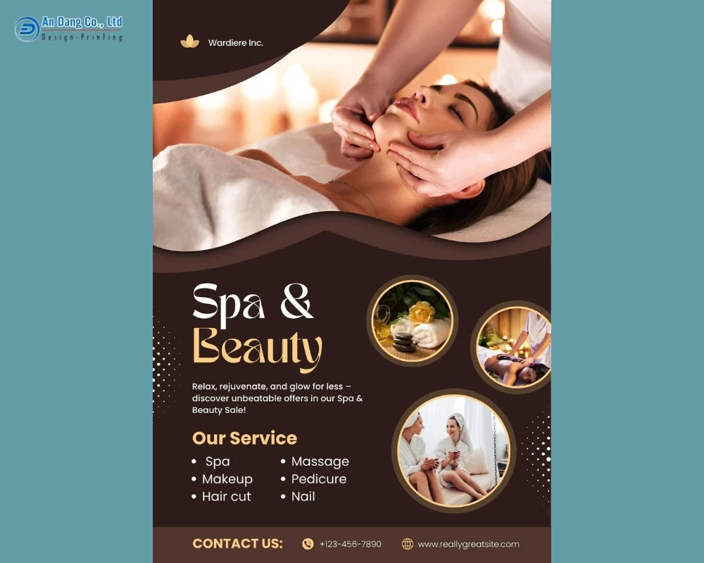 Mẫu 3 - tờ rơi giới thiệu các gói dịch vụ spa