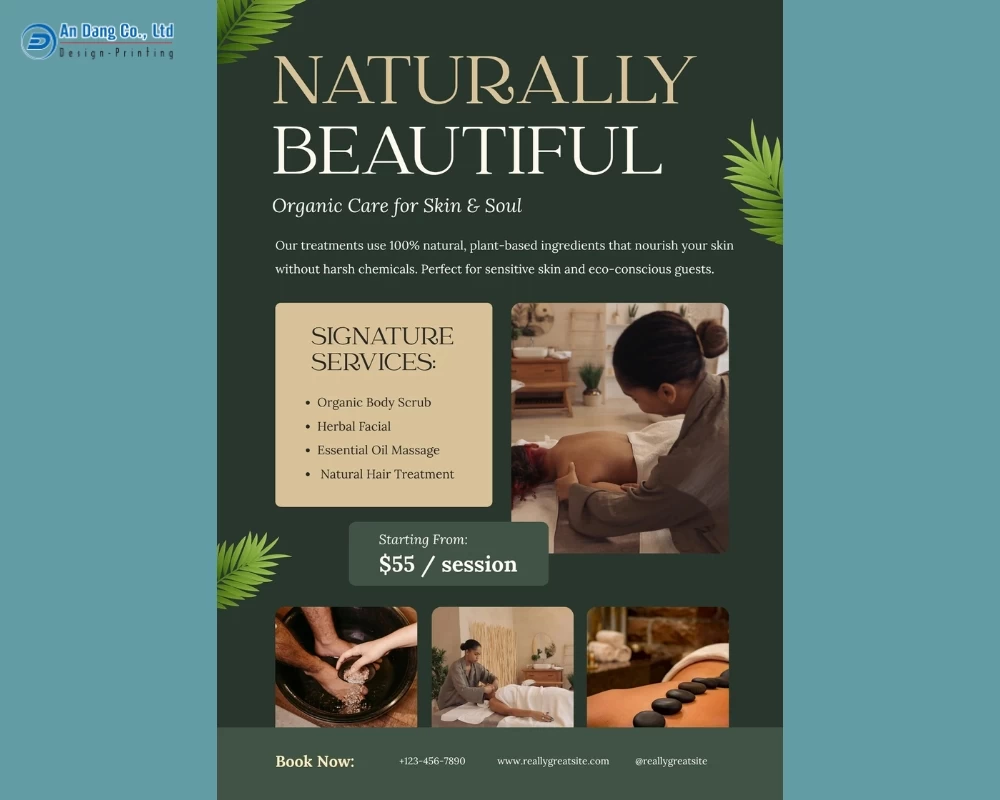 Mẫu 5 - tờ rơi spa chuyên nghiệp, độc đáo