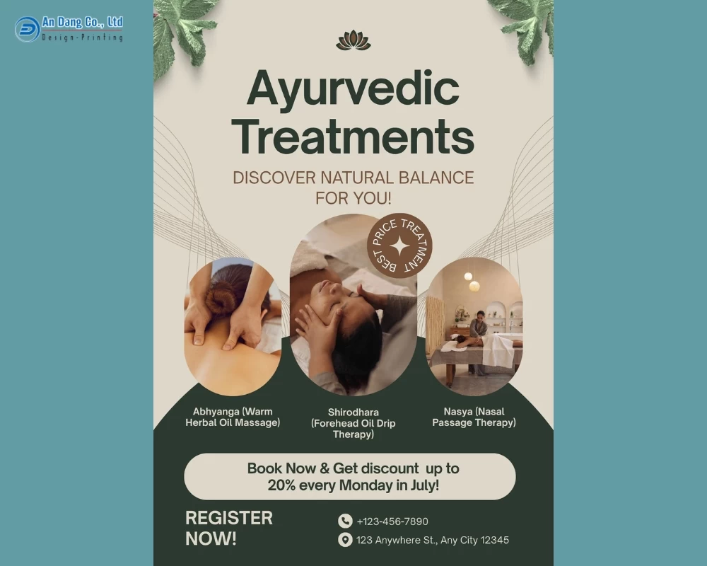 Mẫu 6 - tờ rơi quảng cáo các gói spa kèm ưu đãi