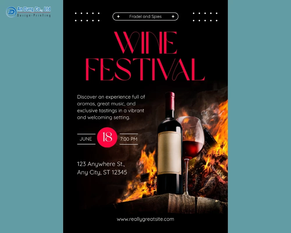 Mẫu 10 - tờ rơi quảng bá lễ hội rượu vang