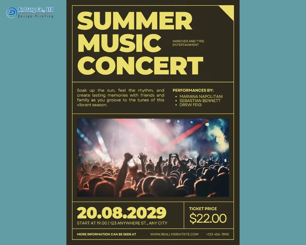 Mẫu 11 - tờ rơi quảng cáo sự kiện âm nhạc mùa hè