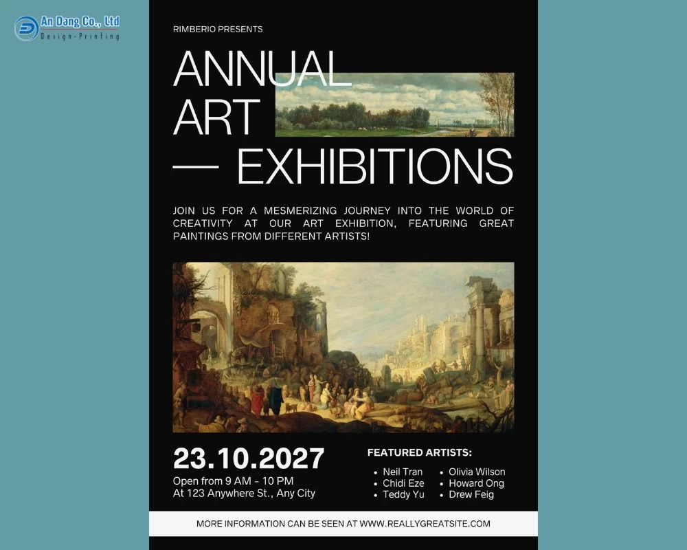 Mẫu 15 - tờ rơi quảng cáo sự kiện triển lãm tranh hằng năm