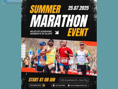 Mẫu 16 - tờ rơi kêu gọi tham gia sự kiện marathon mùa hè
