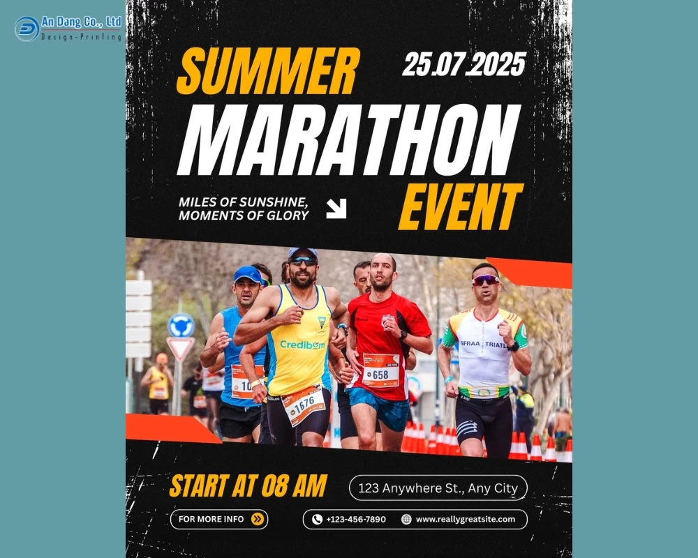 Mẫu 16 - tờ rơi kêu gọi tham gia sự kiện marathon mùa hè