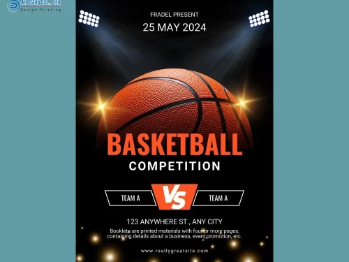 Mẫu 17 - tờ rơi quảng bá trận thi đấu bóng rổ