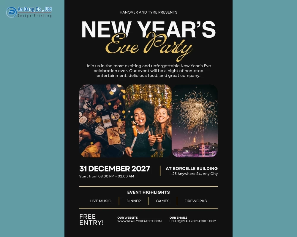Mẫu 18 - tờ rơi sự kiện tiệc mừng năm mới