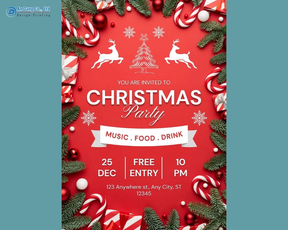 Mẫu 20 - tờ rơi mời tham dự bữa tiệc giáng sinh