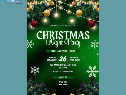 Mẫu 21 - tờ rơi quảng bá bữa tiệc đêm giáng sinh