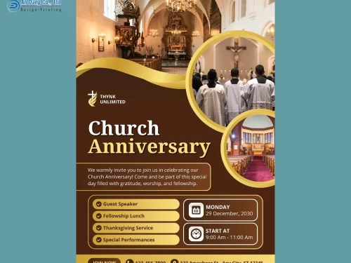 Mẫu 22 - tờ rơi sự kiện kỷ niệm nhà thờ