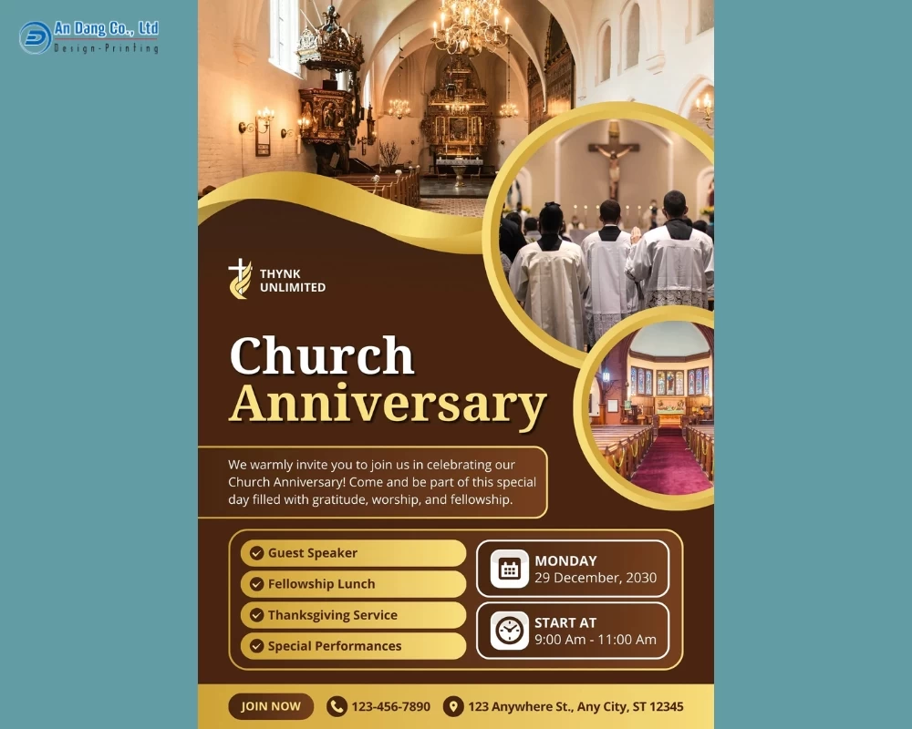 Mẫu 22 - tờ rơi sự kiện kỷ niệm nhà thờ