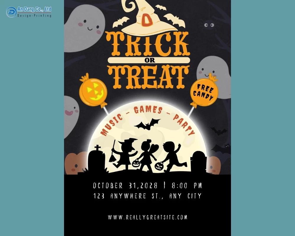 Mẫu 2 - tờ rơi giới thiệu sự kiện Halloween