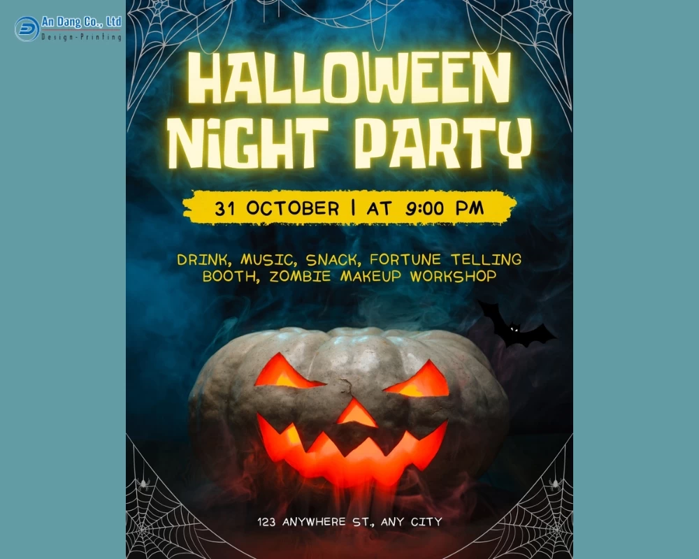 Mẫu 3 - tờ rơi sự kiện quảng bá bữa tiệc đêm Halloween