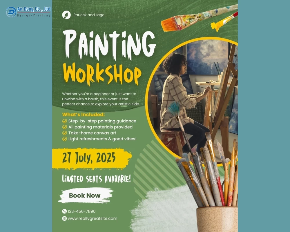 Mẫu 5 - tờ rơi sự kiện workshop vẽ tranh