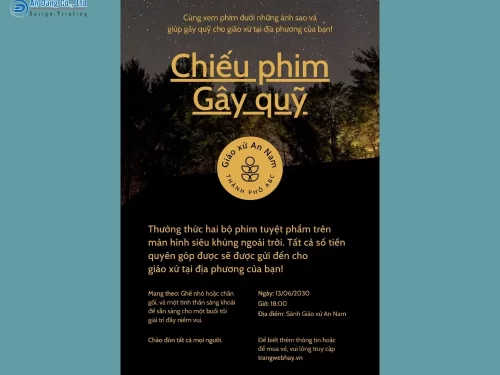 Mẫu 6 - tờ rơi kêu gọi tham gia sự kiện chiếu phim gây quỹ