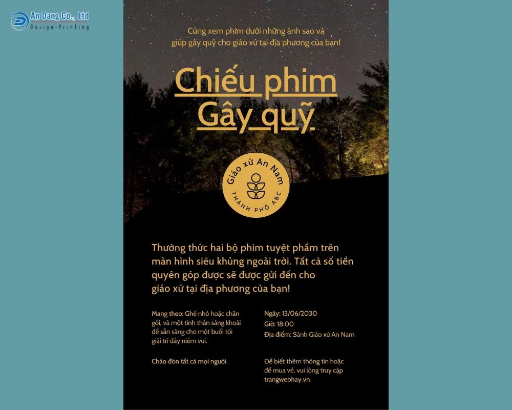 Mẫu 6 - tờ rơi kêu gọi tham gia sự kiện chiếu phim gây quỹ