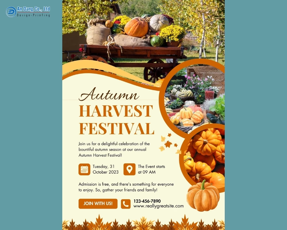 Mẫu 8 - tờ rơi lễ hội thu hoạch mùa thu